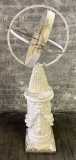 Concrete Pedestal;     Vintage Iron Sundial - LOCAL PICKUP ONLY !