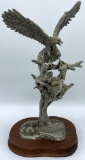 Pewter Sculpture - Mealtime Roucus, By B. Edwards, 202/2500, 12