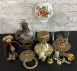 Lot Old Lighting Fixtures & Accessories