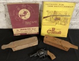 2 Old Wooden Turkey Calls;     Vintage Blanks Pistol;     2 Old Gun Catalog