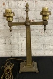 Circa 1910s Brass Double Arm Lamp = 19