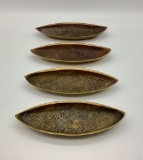 4 Vintage Mid-Century Brass Bowls - Korea, 7
