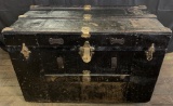 Painted Flat Top Trunk - 32