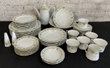 50 Pieces Vintage Style House China - Heritage, 8 Dinner Plates, 7 Salad Pl