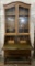 English Oak Secretary/Bookcase W/ Tooled Leather Writing Surface - Missing