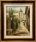 Oil On Canvas - City Street Scene, Framed W/ Light, 36