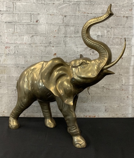 Extra Large Brass Elephant - 28"x27"