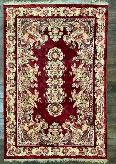 Asian Table Rug - Cotton & Art Silk, 50"x74"