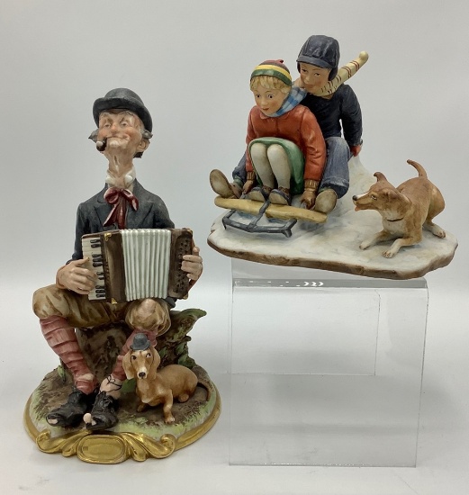 Norman Rockwell Bisque Figurine;     Bisque Accordion Figurine     - Talles