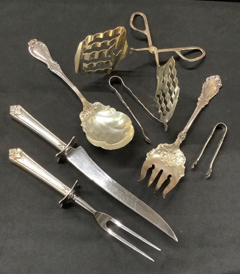 7 Silverplated Serving Pieces
