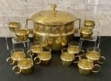 Wfmg Vintage Brass Wassail Set W/ 12 Cups