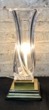 Large Vintage Brass & Crystal Lamp - 15½