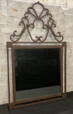 Iron Framed Beveled Glass Mirror - 24½