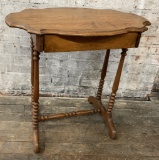 Victorian Walnut Spool Table W/ 1 Drawer - 28