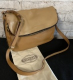 Fossil 2-tone Leather Handbag - Slightly Used Condition