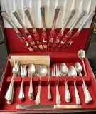 10+ Place Settings Old Silverplated Flatware - In Case