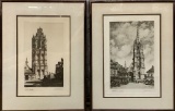 2 Samuel Chamberlain Watercolor Reproduction Framed Prints - 13½