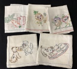 5 Vintage Dish Towels