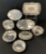 8 Small Pieces Silverplated Servers - Round Tray Is 6½