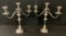 Pair Silverplated 3-cup Candelabras - 15¼