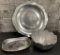 Wilton Armatel Bread Plate;     Heavy Aluminum Cabbage Bowl;     Large Pair