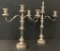 Pair Silverplated 3-cup Candelabras - 19½