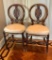 Pair Balloon Back French Chairs W/ Rush Seats - 17