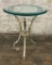 Painted Round Heavy Iron Table W/ Thick Beveled Glass Top - 20