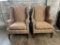 Pair Custom Upholstered Wing Chairs - 31
