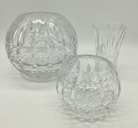 3 Crystal Vases