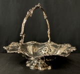 Silverplated Basket W/ Handle - Martin Hall Co. Sheffield, 12¾