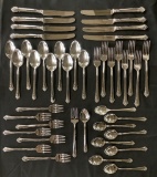 43 Pieces Oneida Stainless Flatware - Damask Rose, 8 Dinner Knives, 8 Dinne