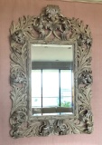 William Switzer Scartoccio Beautifully Hand Carved Mirror W/ Beveled Glass