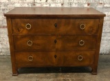 Burled 3-drawer Neo-Classic Walnut Veneered Chest - By Modern History, 41½