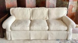 Custom Made Loose-Back Fringed Sofa W/  2 Pillows - 74