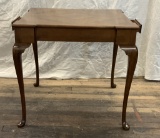 Queen Anne Style Mahogany Game Table W/ 2 Drawers - 30½