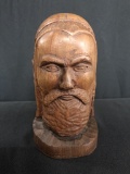 Adolph Klugman Carved Wooden Head - Rabbi Signed AK, Loss To One Ear, 8¼