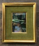 Hedy Lindy Gershman Enamel On Copper - Scenic, Framed W/ Velvet Liner, 11½