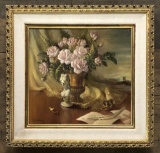 Lennon R. Bandel Oil On Board - Still Life, In Decorative Frame, 26½