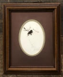 John Loch Black & White Photograph - Chickadee, Signed, Framed W/ Glass, 10