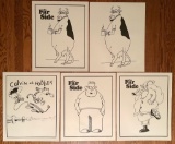 4 Pieces Camera Ready Art For THE FAR SIDE - By Gary Larson, 1990, 16