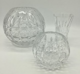 3 Crystal Vases