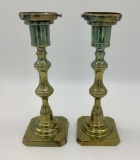 Pair Rosland Vintage Brass Lamp Bases - 8