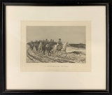 Heliog Dujardin Lithograph - La Retraite De Russie, Framed W/ Glass, 15½