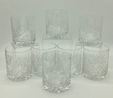 8 Crystal Double Old Fashioned Glasses