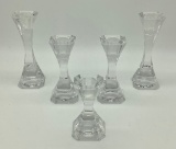 5 Cut Crystal Candleholders