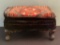 Mohair & Persian Rug-Topped Ottoman - 1920s, Tear On One End, 22