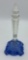 Ice Blue Cut Glass Perfume Bottle - Czech, Signed, 6¾