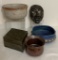 5 Pieces Studio Art Pottery - Largest Bowl Is 8½