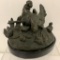 Bronze Hen W/ Chicks Grouping On Marble Base - Base Has Damage & Is Loose F